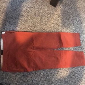 High waisted chino skinny pants in burnt orange